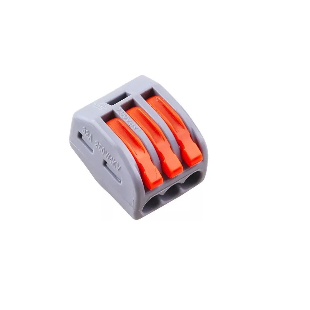 100 Conector Borne Emenda 3 Fios - Modelo Pct-213