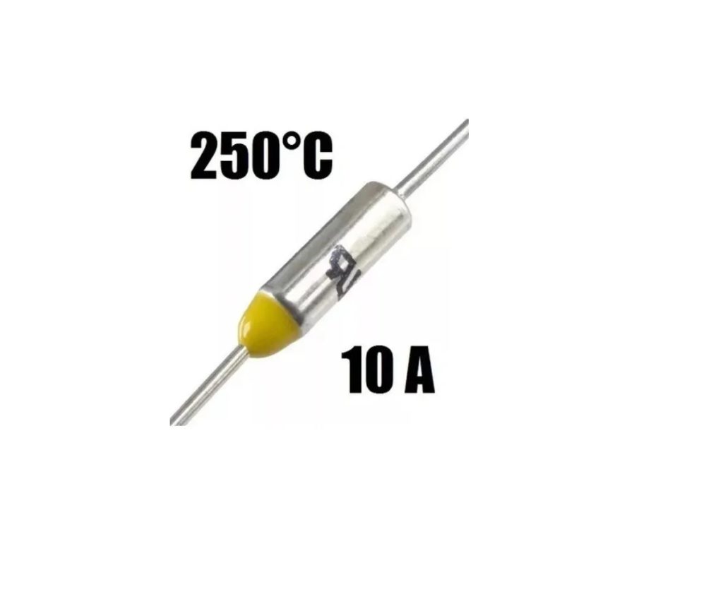 02 peças Fusível Térmico 250° Graus 10a